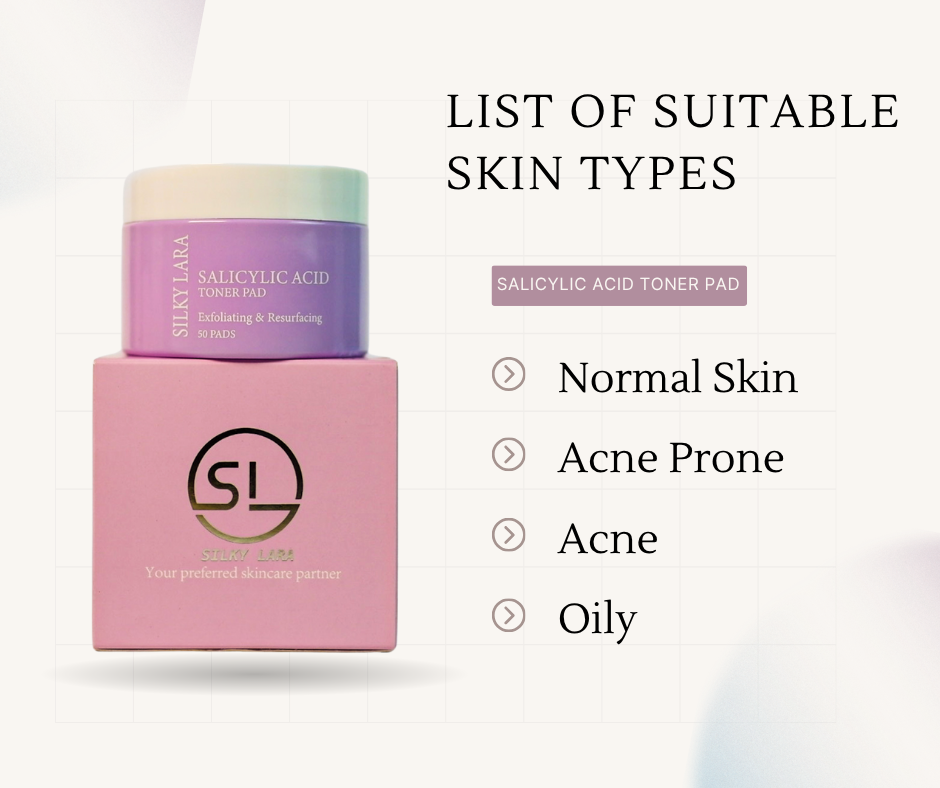 Silky Lara Salicylic Acid  Toner Pad 50 pads. ( Exfoliating & Resurfacing )