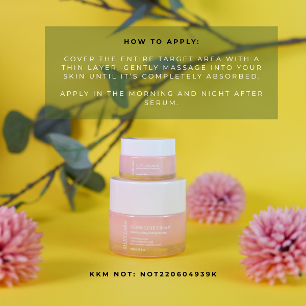 Silky Lara Glow Luxe Krim Pelembap Ringan &Mencerahankan Kulit Muka .