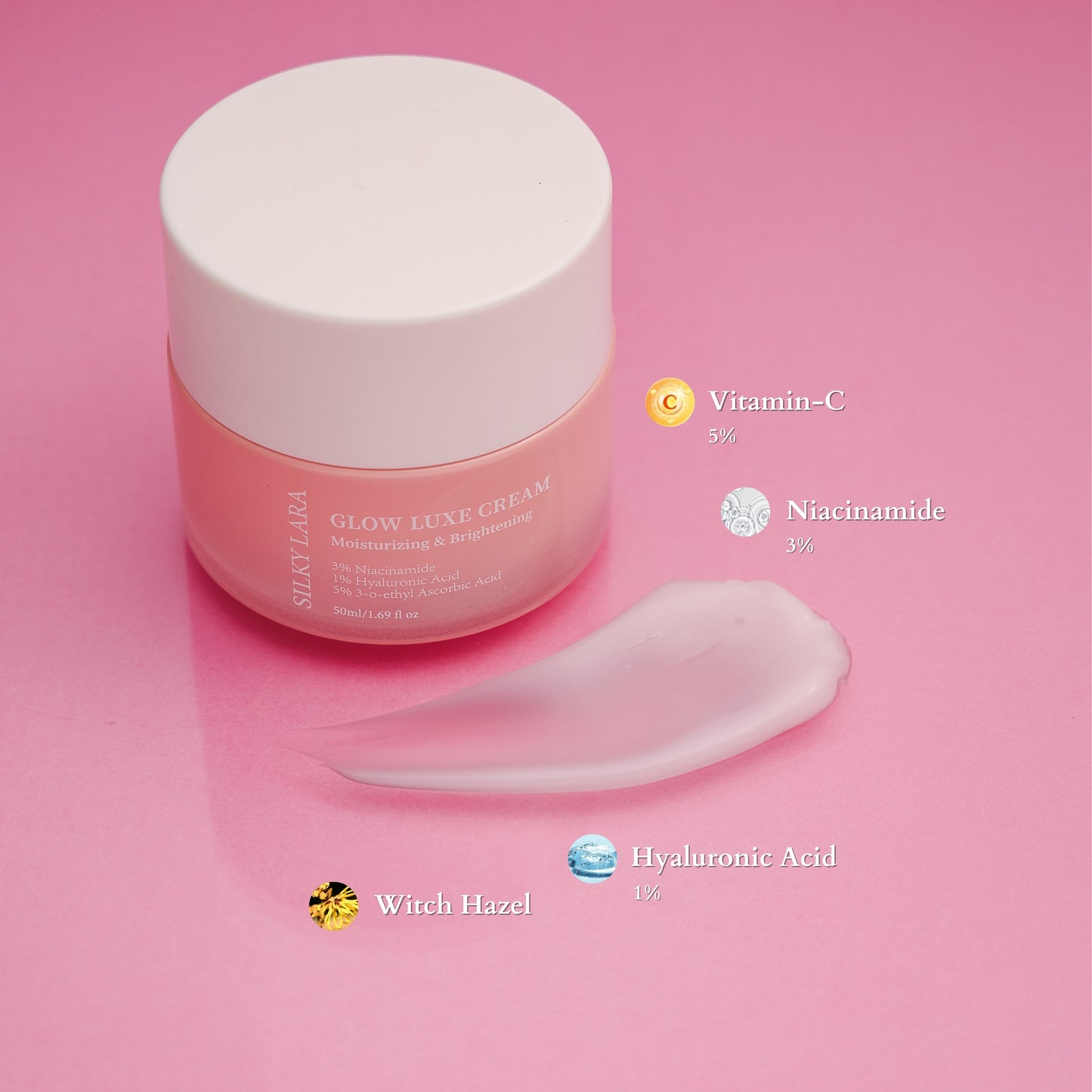Silky Lara Glow Luxe Krim Pelembap Ringan &Mencerahankan Kulit Muka .