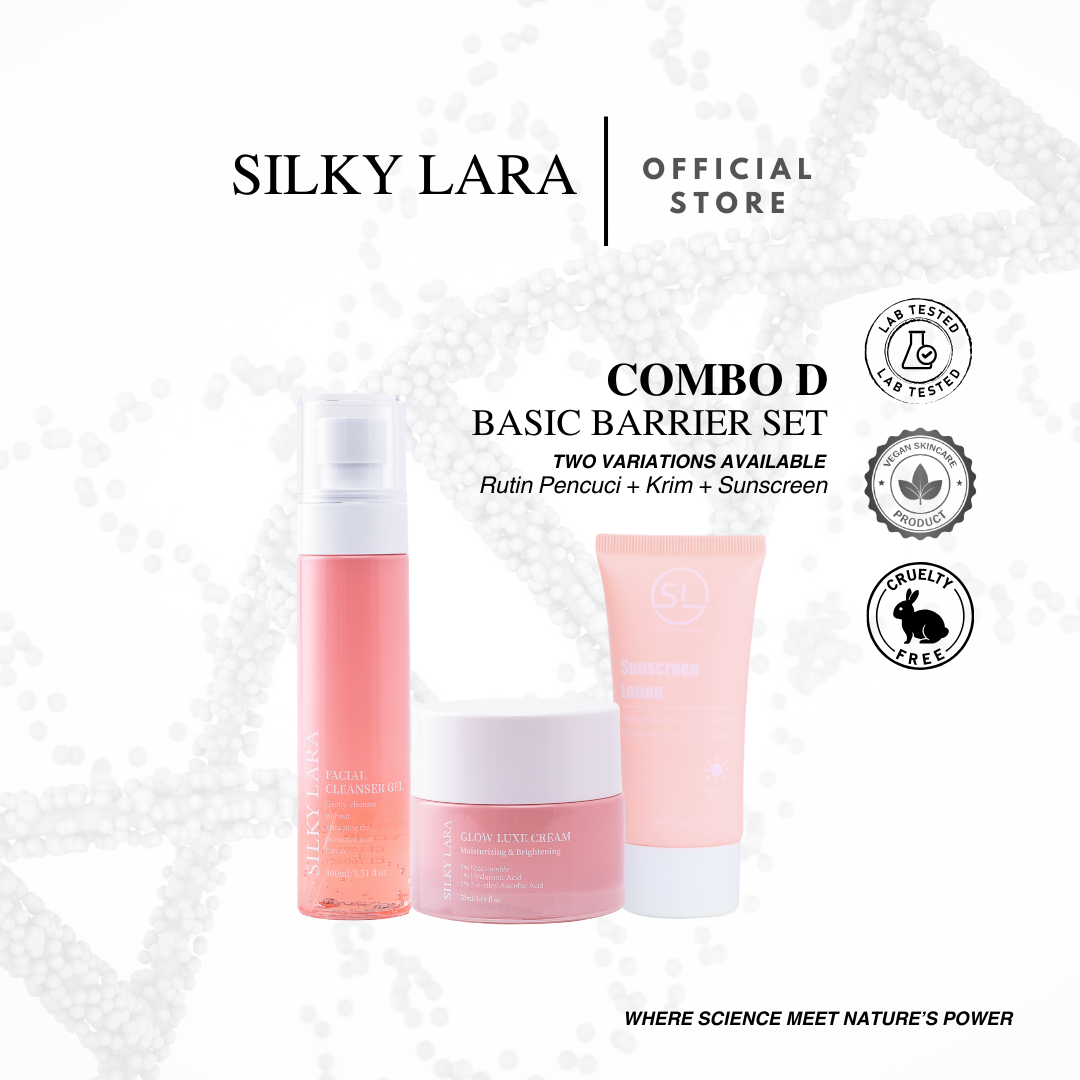 SILKY LARA COMBO D : MELEMBABKAN DAN MENCERAHKAN KULIT MUKA (MELINDUNGI KULIT MUKA DARI JERAGAT & BINTIK HITAM )