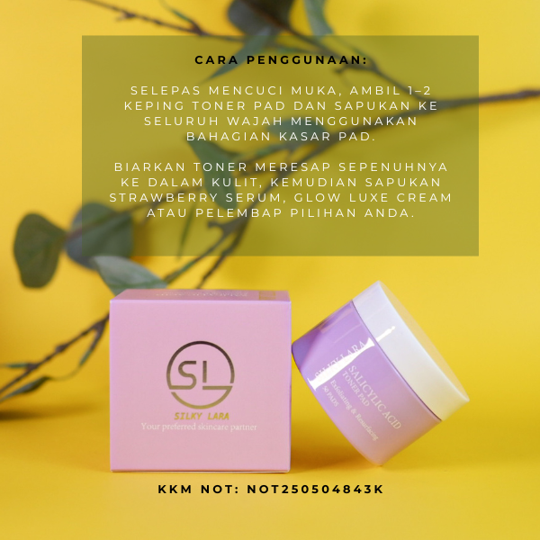 Silky Lara Salicylic Acid  Toner Pad 50 pads. ( Exfoliating & Resurfacing )
