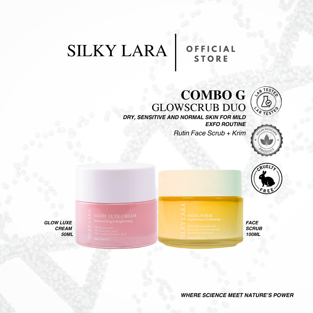 SILKY LARA COMBO G : EXFOLIATOR COMBO : MOISTURIZER ,FACIAL SCRUB & TONER PAD