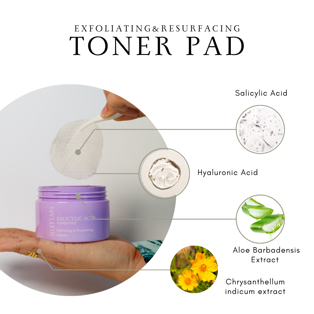 Silky Lara Salicylic Acid  Toner Pad 50 pads. ( Exfoliating & Resurfacing )
