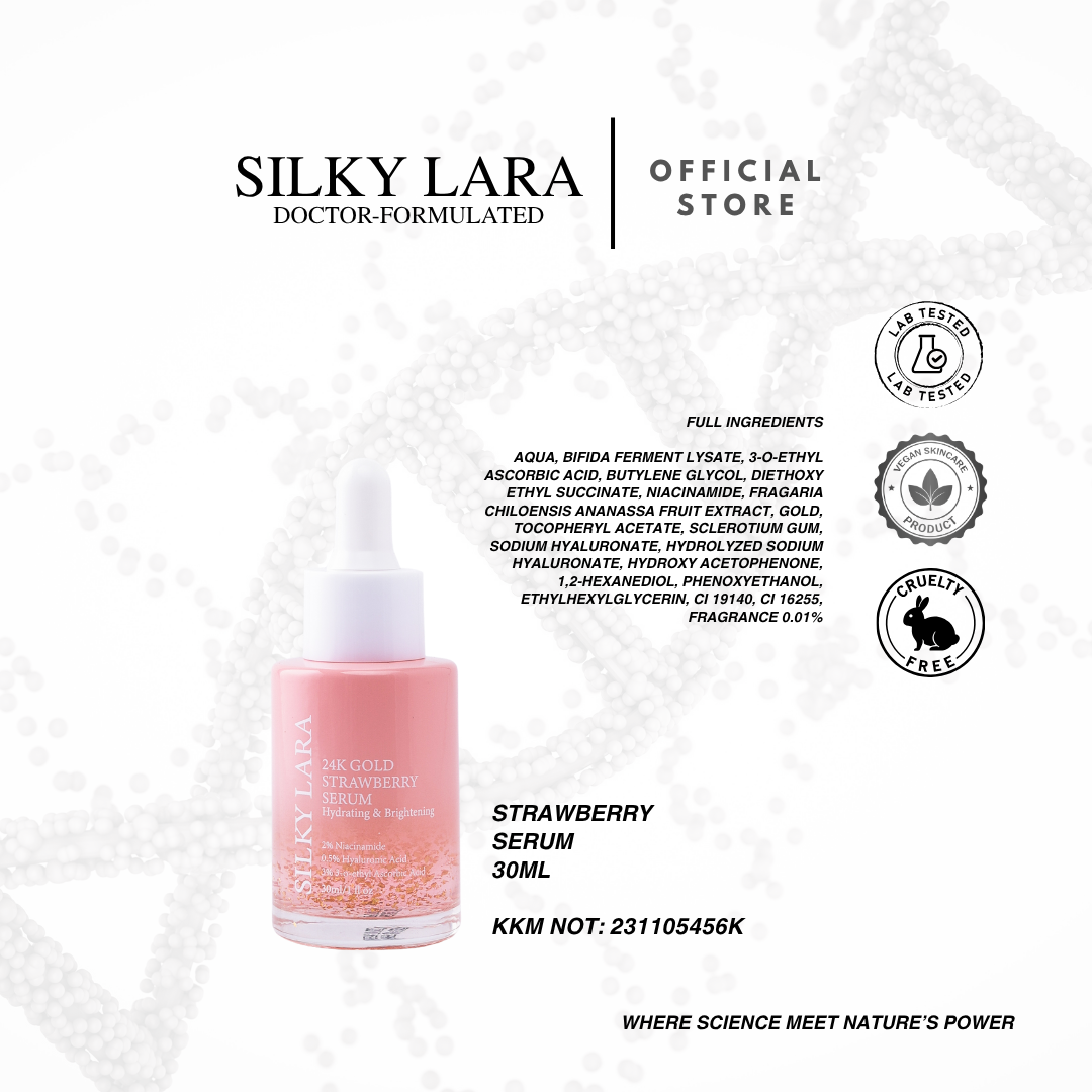 Pre Order Silky Lara Face Serum Strawberry (Niacinamide Hyaluronic)