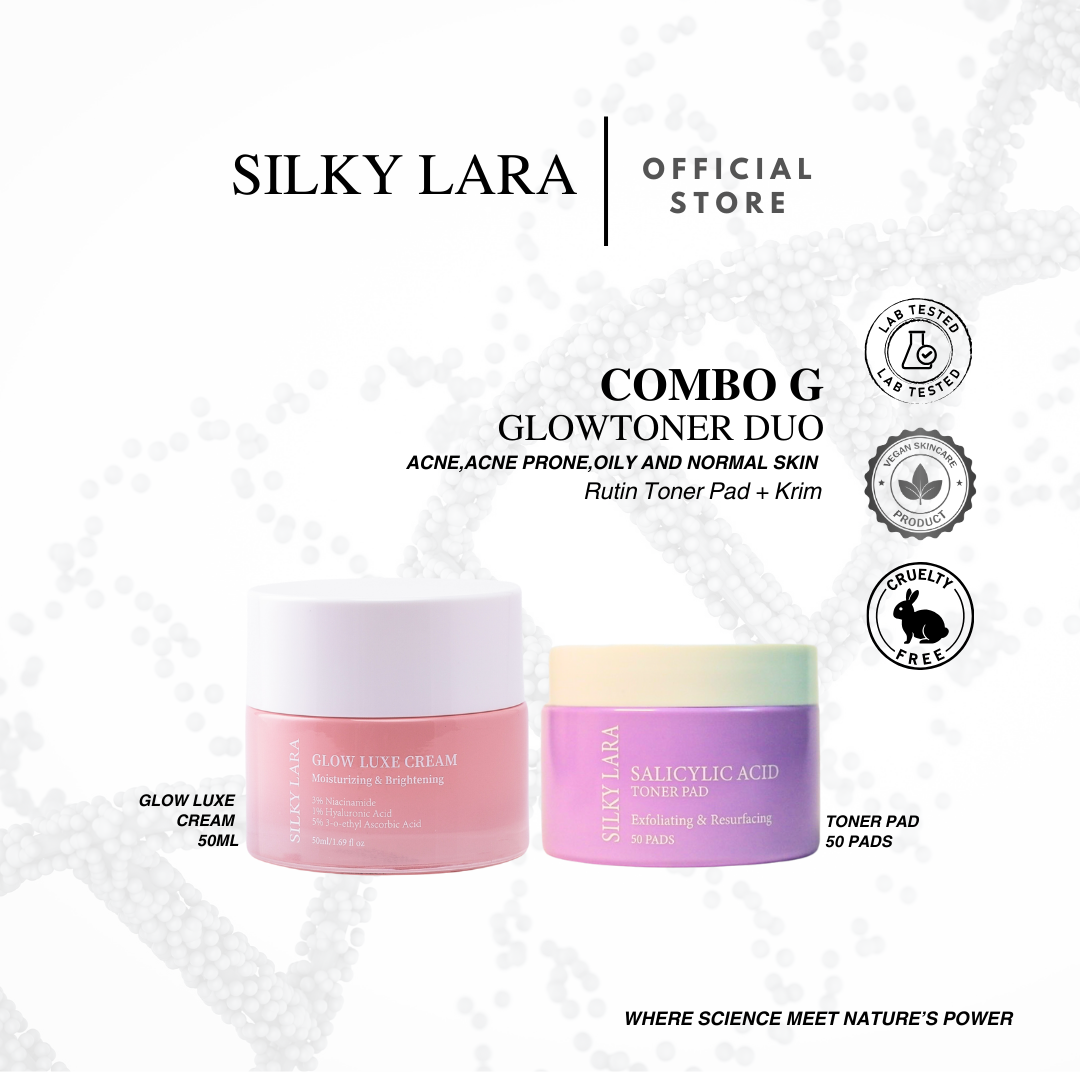 SILKY LARA COMBO G : EXFOLIATOR COMBO : MOISTURIZER ,FACIAL SCRUB & TONER PAD