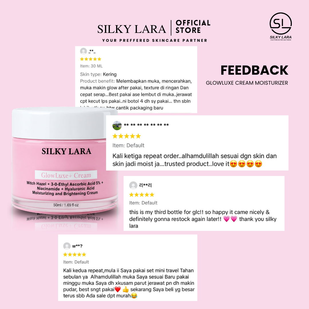 Silky Lara Glow Luxe Krim Melembabkan & Mencerahkan