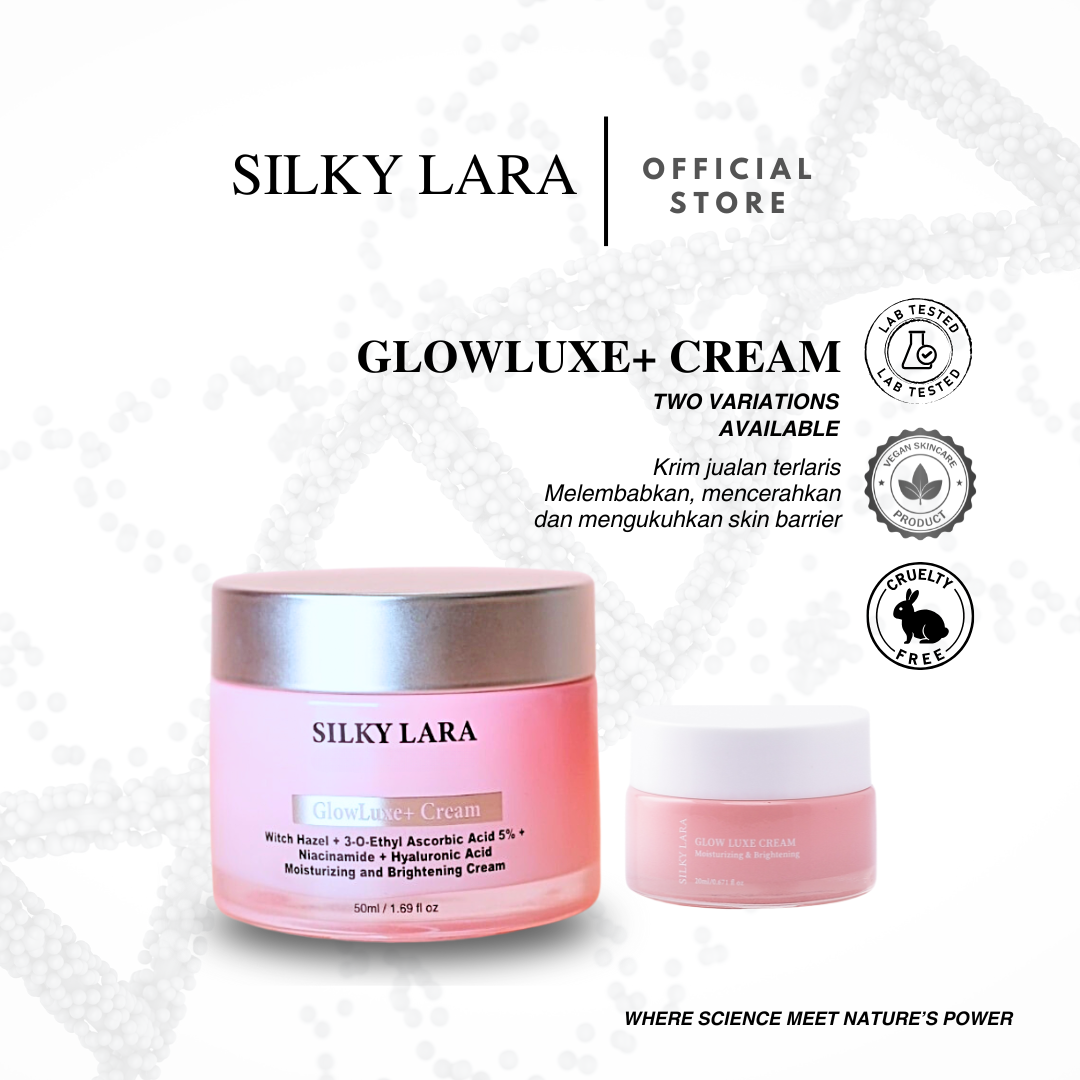 Silky Lara Glow Luxe Krim Pelembap Ringan &Mencerahankan Kulit Muka .