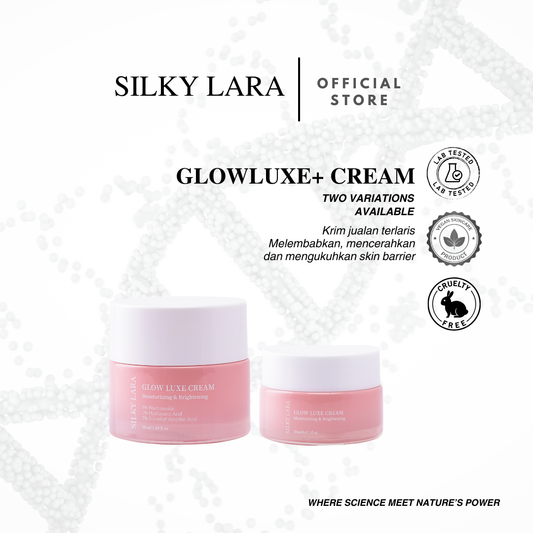 Silky Lara Glow Luxe Krim Pelembap Ringan &Mencerahankan Kulit Muka .