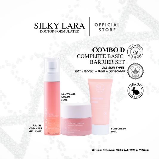 SILKY LARA COMBO D : MELEMBABKAN DAN MENCERAHKAN KULIT MUKA (MELINDUNGI KULIT MUKA DARI JERAGAT & BINTIK HITAM )