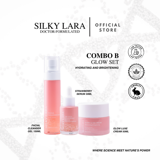 SILKY LARA COMBO B : MELEMBABKAN , MENCERAHKAN ,BAIK PULIH KULIT MUKA . MEMUDARKAN BEKAS JERAWAT DAN JERAGAT.