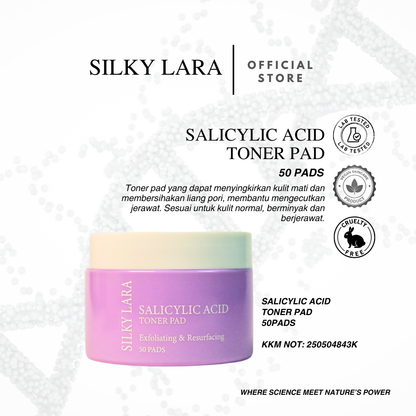 Silky Lara Salicylic Acid  Toner Pad 50 pads. ( Exfoliating & Resurfacing )