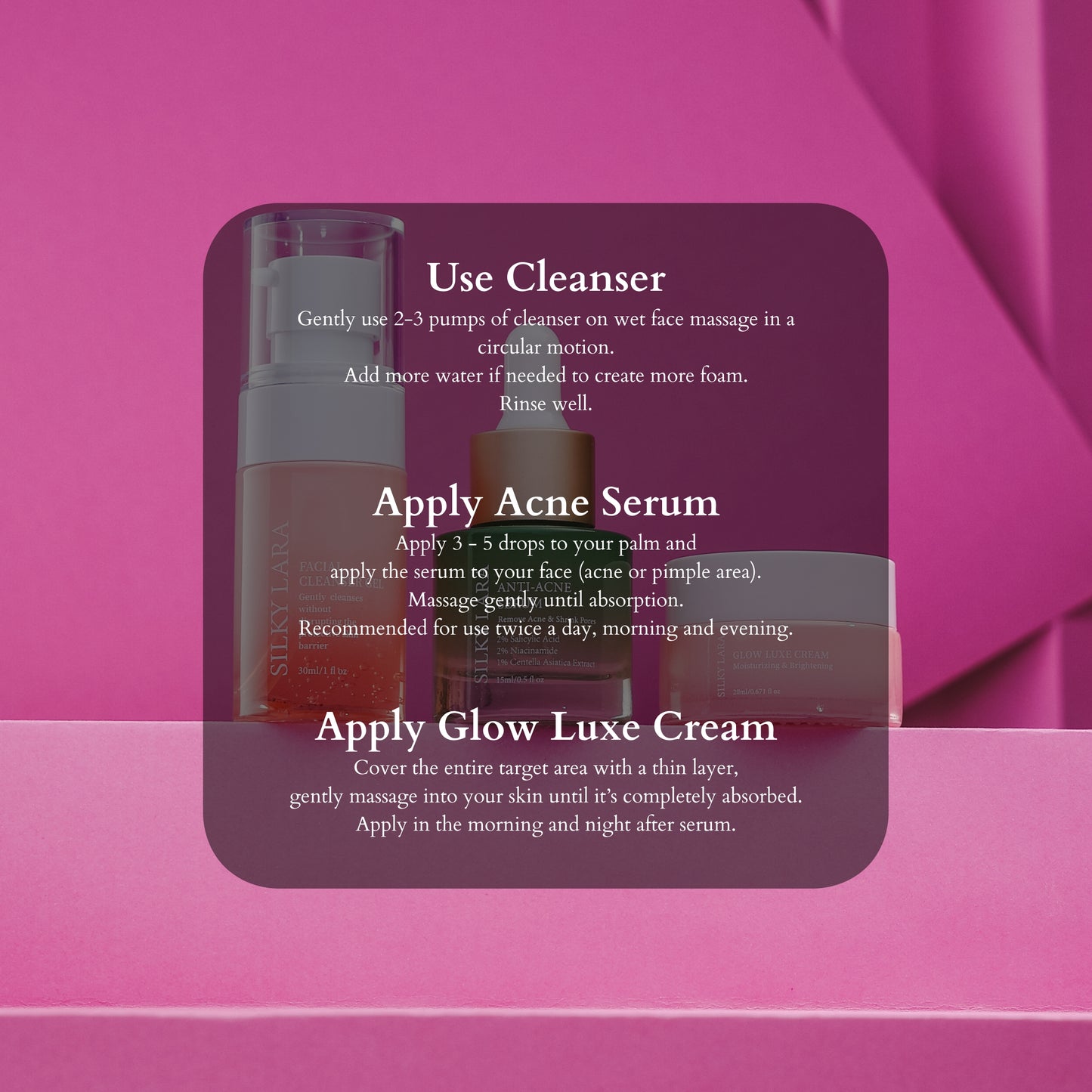 PRE ORDER SET TRAVEL/SET MINI (PENCUCI MUKA 30ML,SERUM MUKA 15ML, GLOW LUXE CREAM 20ML)