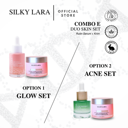 COMBO E:  DUO PENJAGAAN KULIT MELEMBAP & MENCERAHKAN  (SERUM MUKA 30ML, GLOW LUXE CREAM 50ML)