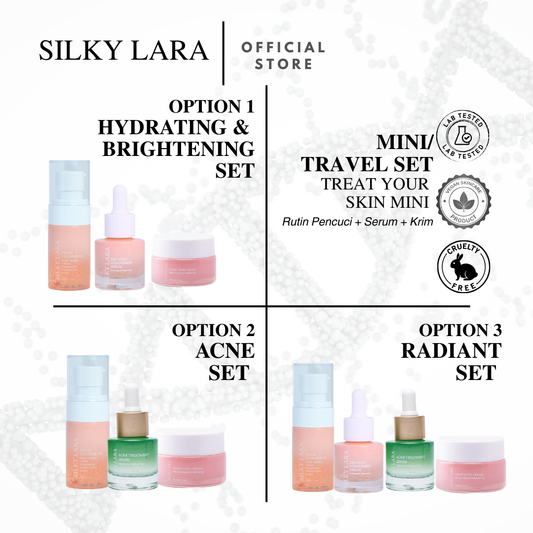 TRAVEL SET MINI (PENCUCI MUKA 30ML,SERUM MUKA 15ML, GLOW LUXE CREAM 20ML)