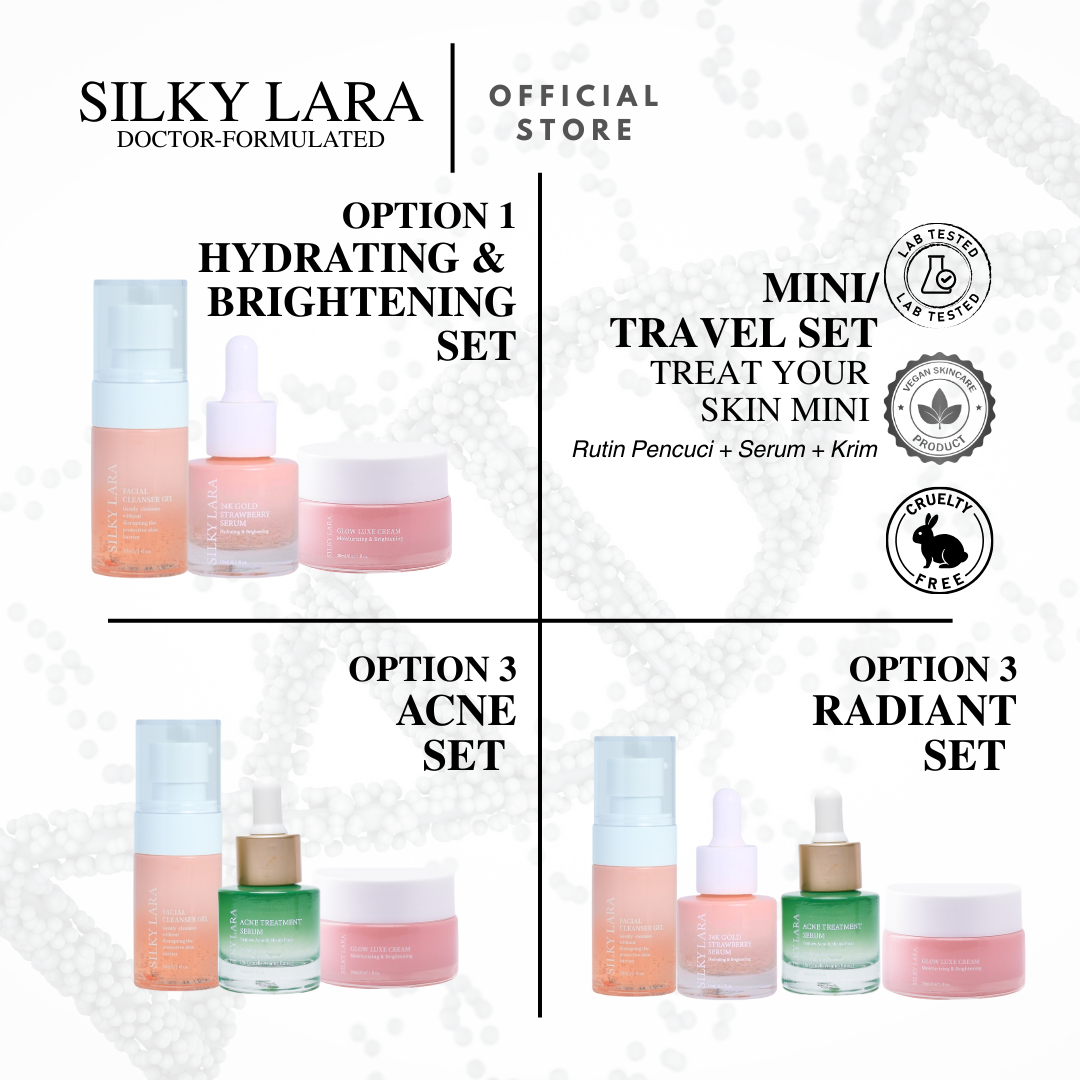 TRAVEL SET MINI (PENCUCI MUKA 30ML,SERUM MUKA 15ML, GLOW LUXE CREAM 20ML)