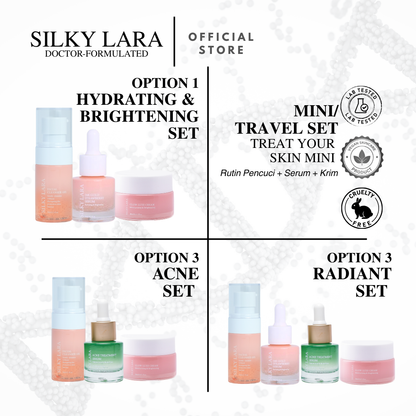 TRAVEL SET MINI (PENCUCI MUKA 30ML,SERUM MUKA 15ML, GLOW LUXE CREAM 20ML)