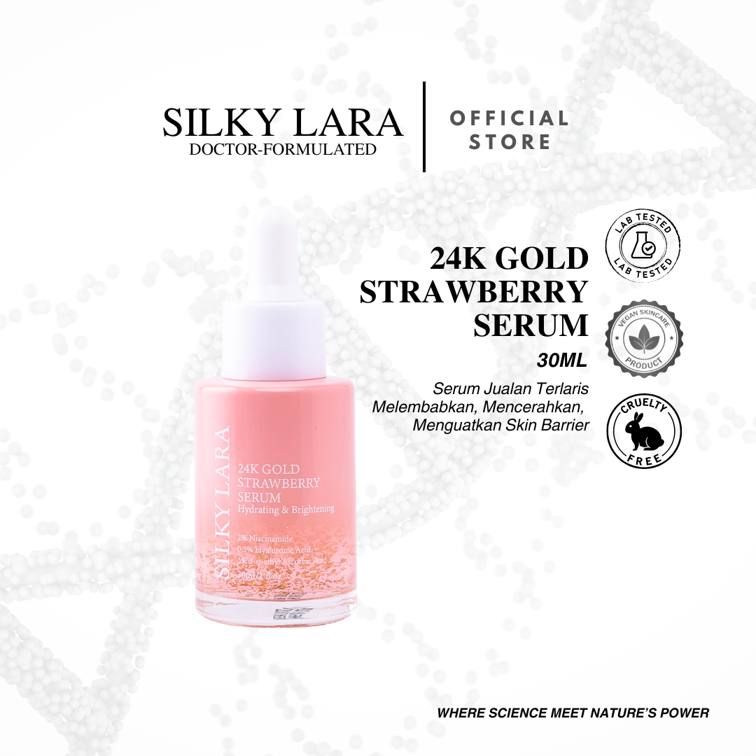 Pre Order Silky Lara Face Serum Strawberry (Niacinamide Hyaluronic)