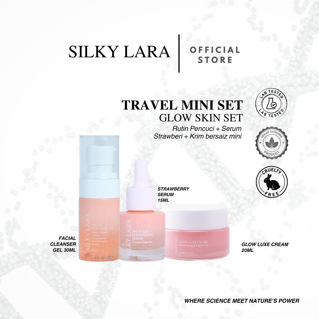 TRAVEL SET MINI (PENCUCI MUKA 30ML,SERUM MUKA 15ML, GLOW LUXE CREAM 20ML)