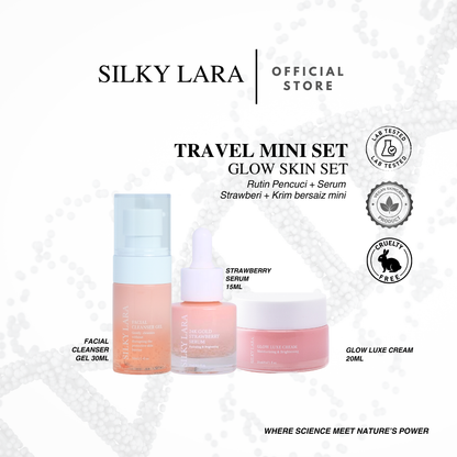TRAVEL SET MINI (PENCUCI MUKA 30ML,SERUM MUKA 15ML, GLOW LUXE CREAM 20ML)