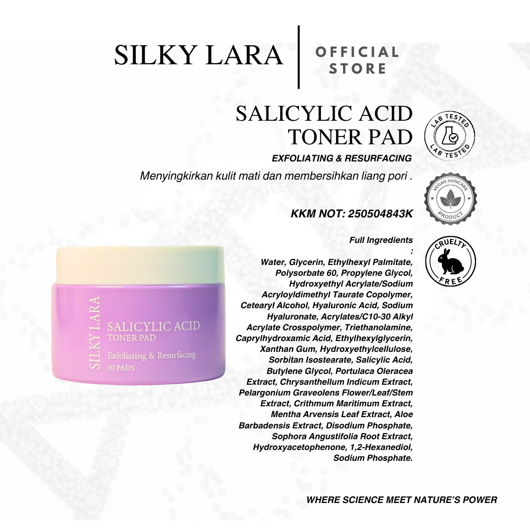 Silky Lara Salicylic Acid Toner Pad Exfoliating & Resurfacing