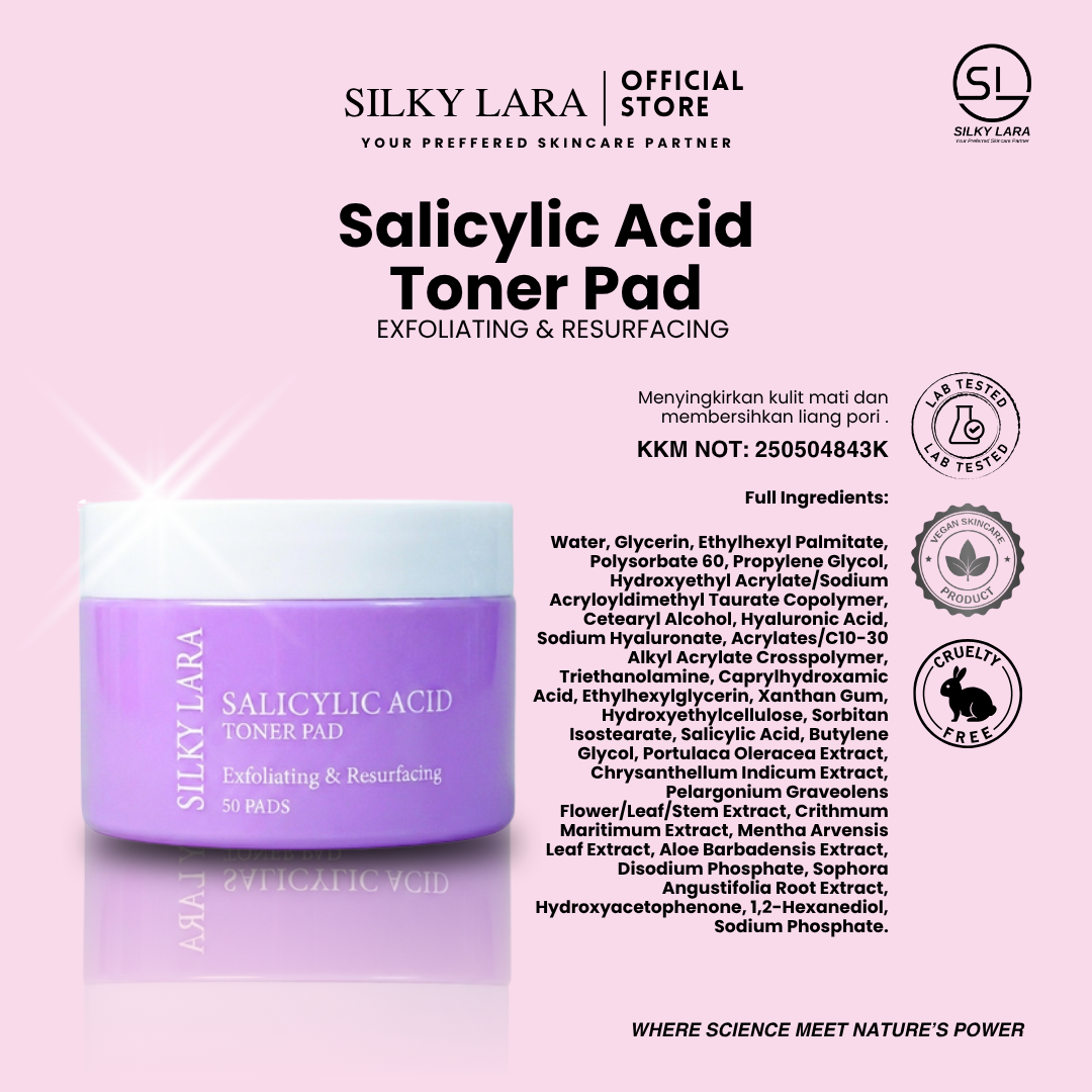 Silky Lara Salicylic Acid Toner Pad Exfoliating & Resurfacing