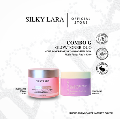 SILKY LARA COMBO G : EXFOLIATOR COMBO : MOISTURIZER ,FACIAL SCRUB & TONER PAD
