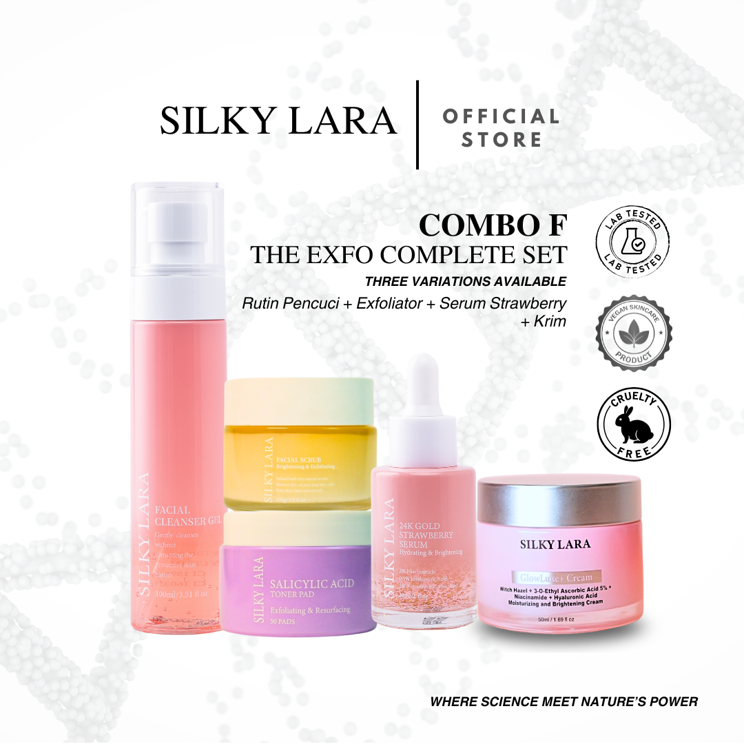 SILKY LARA COMBO F : DOUBLEEXFO COMPLETE SET( RUTIN PENJAGAAN LENGKAP TERMASUK EXFOLIATOR)
