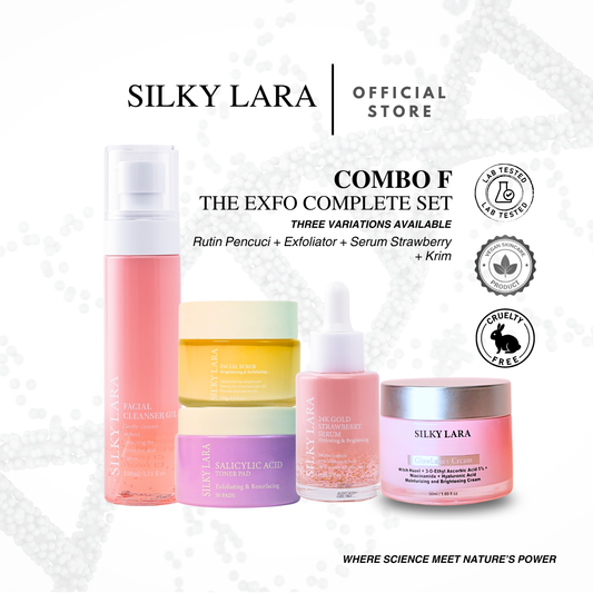 SILKY LARA COMBO F : DOUBLEEXFO COMPLETE SET( RUTIN PENJAGAAN LENGKAP TERMASUK EXFOLIATOR)