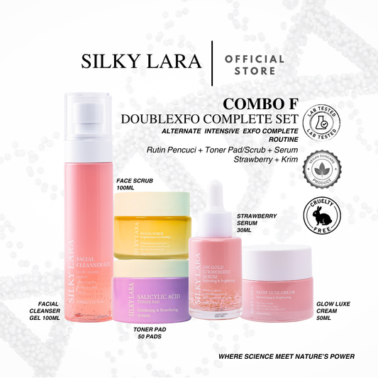 SILKY LARA COMBO F : DOUBLEEXFO COMPLETE SET( RUTIN PENJAGAAN LENGKAP TERMASUK EXFOLIATOR)