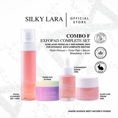 SILKY LARA COMBO F : DOUBLEEXFO COMPLETE SET( RUTIN PENJAGAAN LENGKAP TERMASUK EXFOLIATOR)