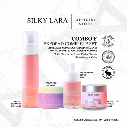 SILKY LARA COMBO F : DOUBLEEXFO COMPLETE SET( RUTIN PENJAGAAN LENGKAP TERMASUK EXFOLIATOR)