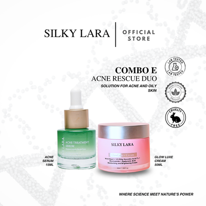 COMBO E:  DUO PENJAGAAN KULIT MELEMBAP & MENCERAHKAN  (SERUM MUKA 30ML, GLOW LUXE CREAM 50ML)