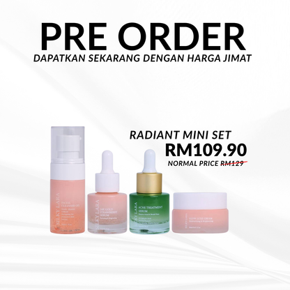 PRE ORDER SET TRAVEL/SET MINI (PENCUCI MUKA 30ML,SERUM MUKA 15ML, GLOW LUXE CREAM 20ML)