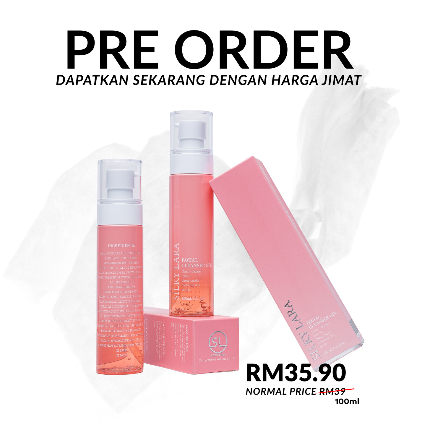 Pre Order Silky Lara Pencuci Muka Gel 30ml dan 100ml