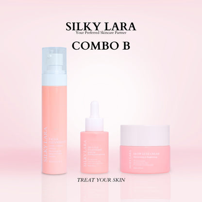 COMBO B : TREAT YOUR SKIN (FACIAL CLEANSER 80ML, FACE SERUM 30ML, GLOW LUXE CREAM 50ML)